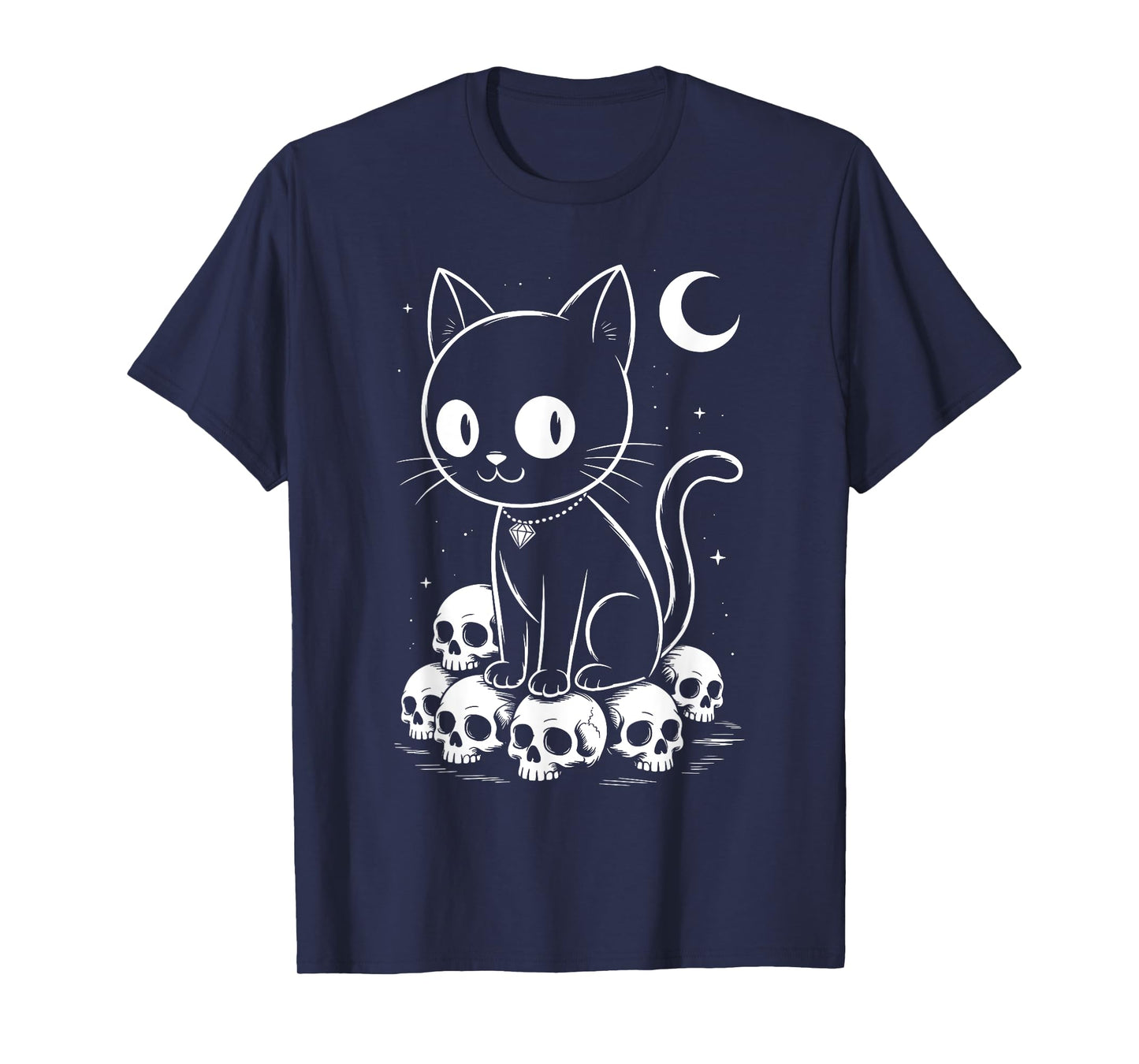 Cat Skulls Creepy Cute Kitty Goth Black Alt Alternative T-Shirt