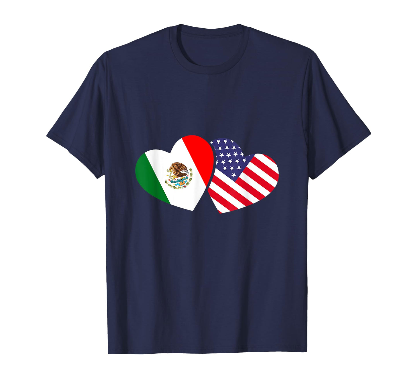 Mexican USA Flag Hearts Mexico T-Shirt