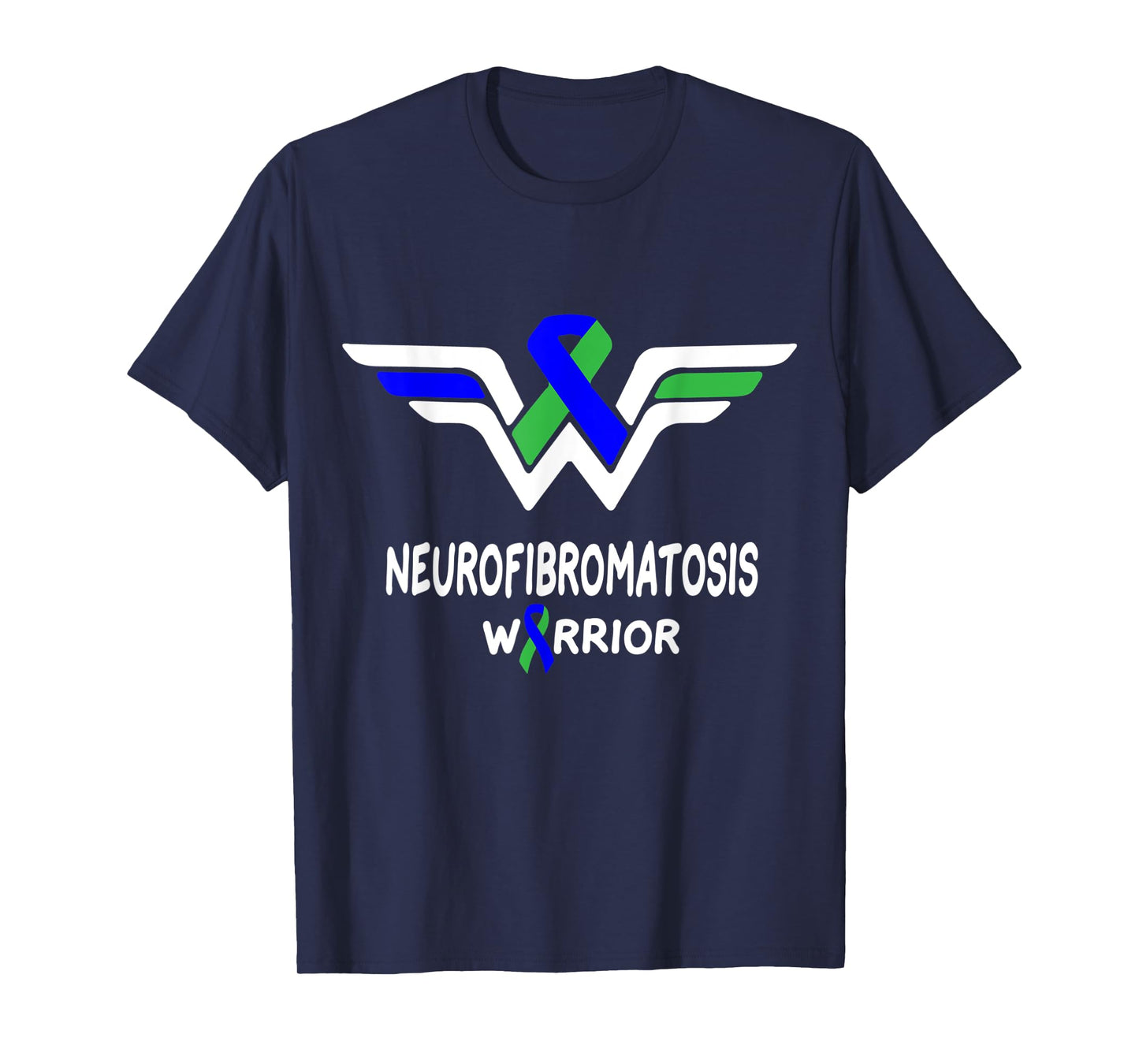 Neurofibromatosis Awareness Warrior Green & Blue Ribbon Gift T-Shirt