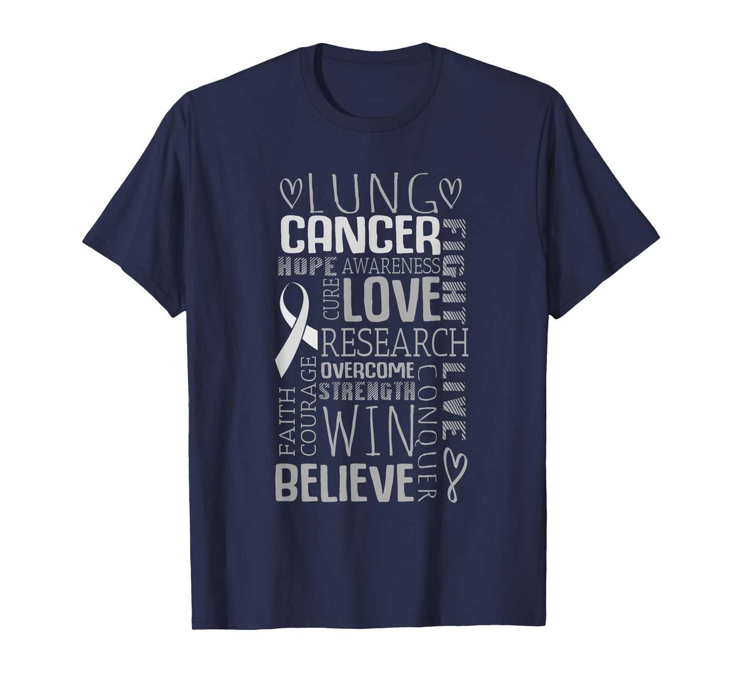 Word Cloud Lung Cancer Awareness T Shirt Women Men Kids Gift T-Shirt