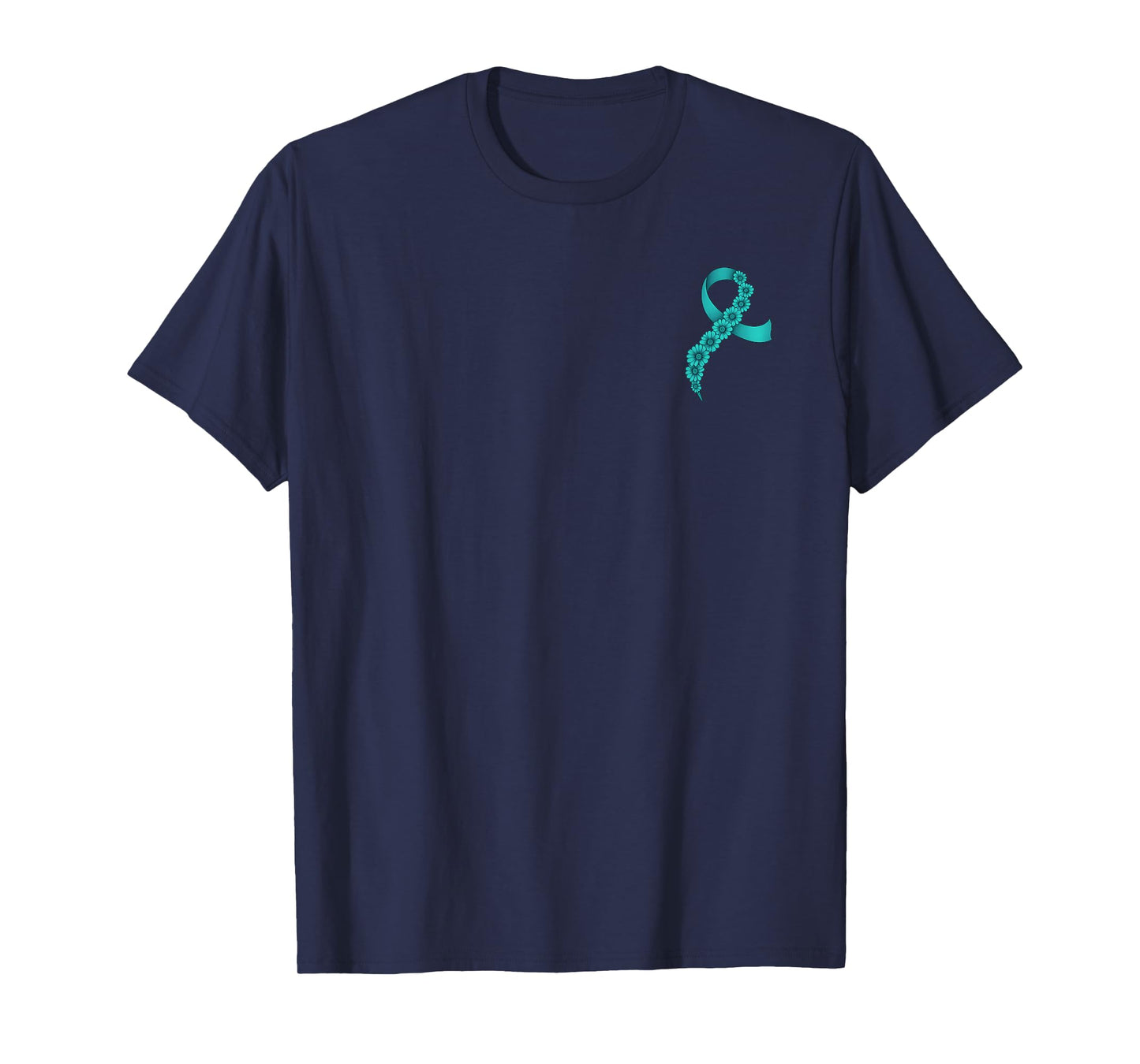 Teal Ribbon Supporter Men Women Ovarian Cancer Awareness T-Shirt