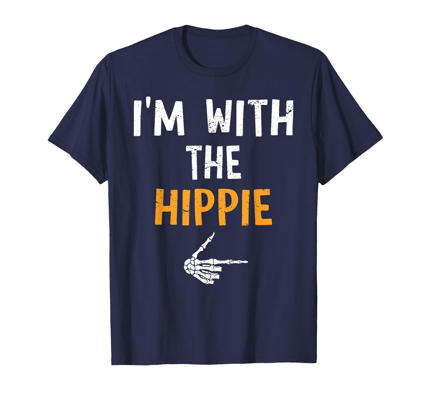 I'm with The Hippie Costume Halloween Matching Couple T-Shirt