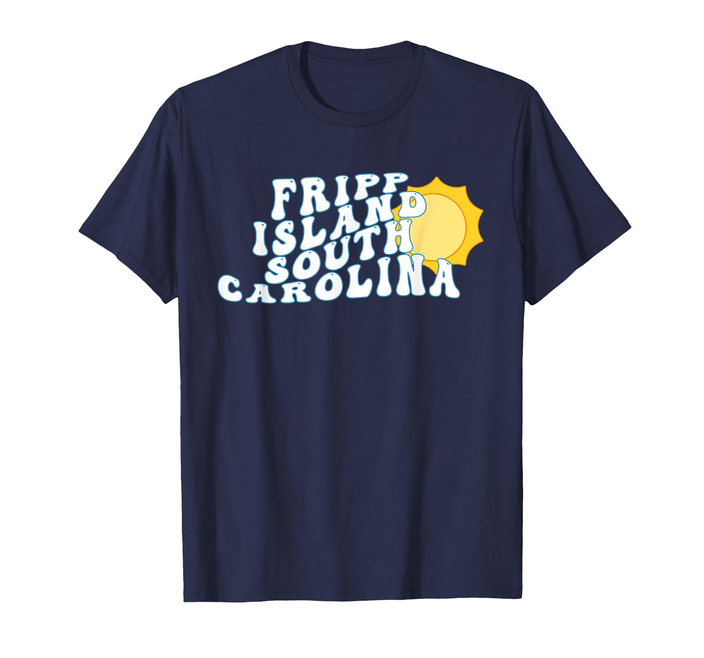 Fripp Island South Carolina SC Retro Wavy Vacation Souvenir T-Shirt
