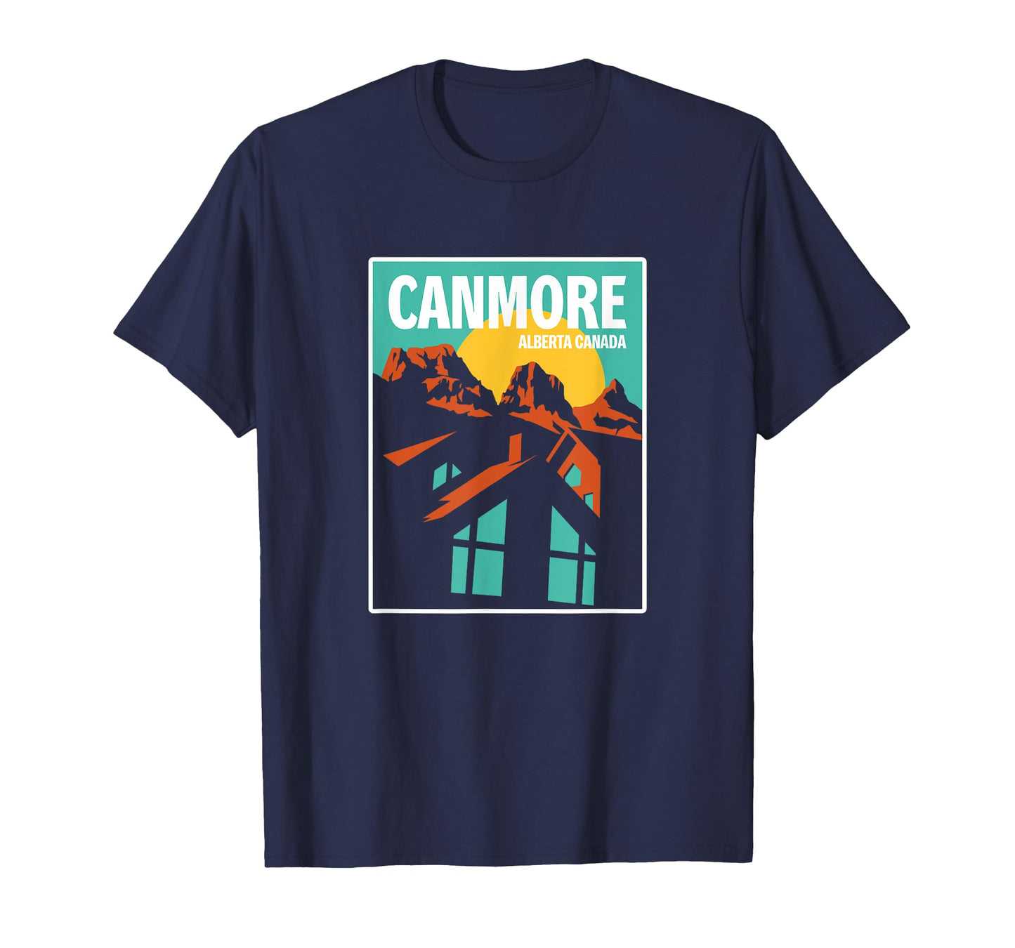 Retro Canada Alberta Canmore Three Sisters Mountains Gift T-Shirt