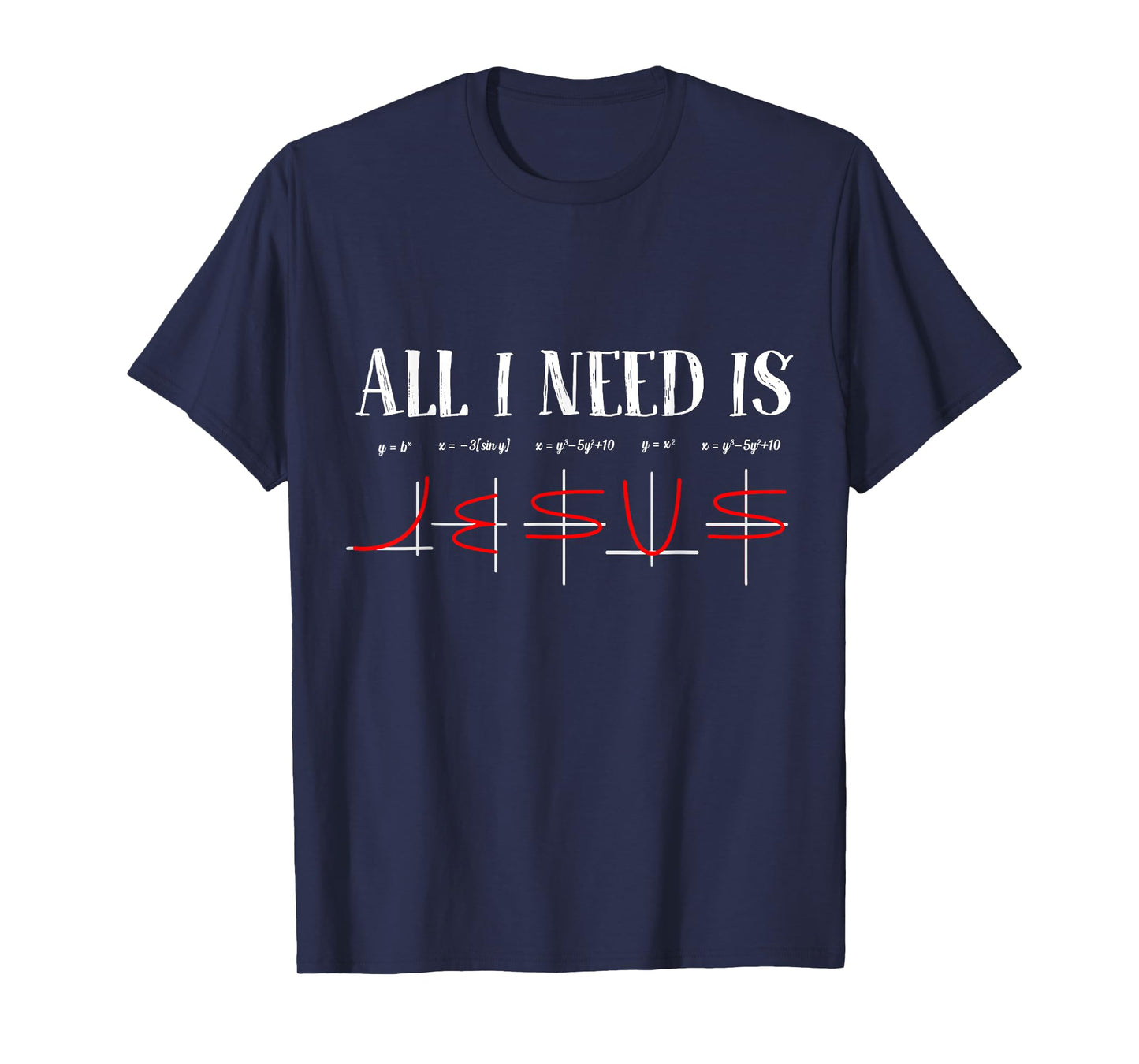 All I Need Is Jesus Math Funny Math Equation Christian Lover T-Shirt