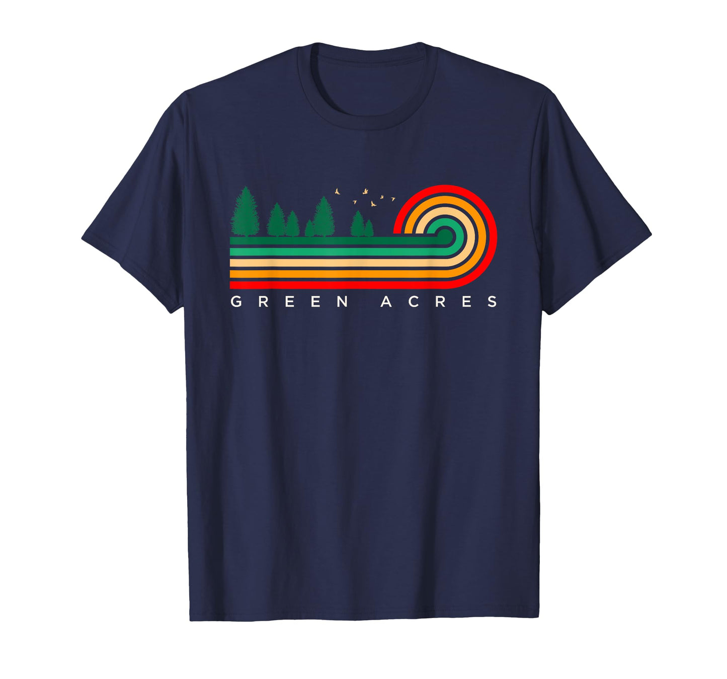 Evergreen Vintage Stripes Green Acres, Delaware T-Shirt