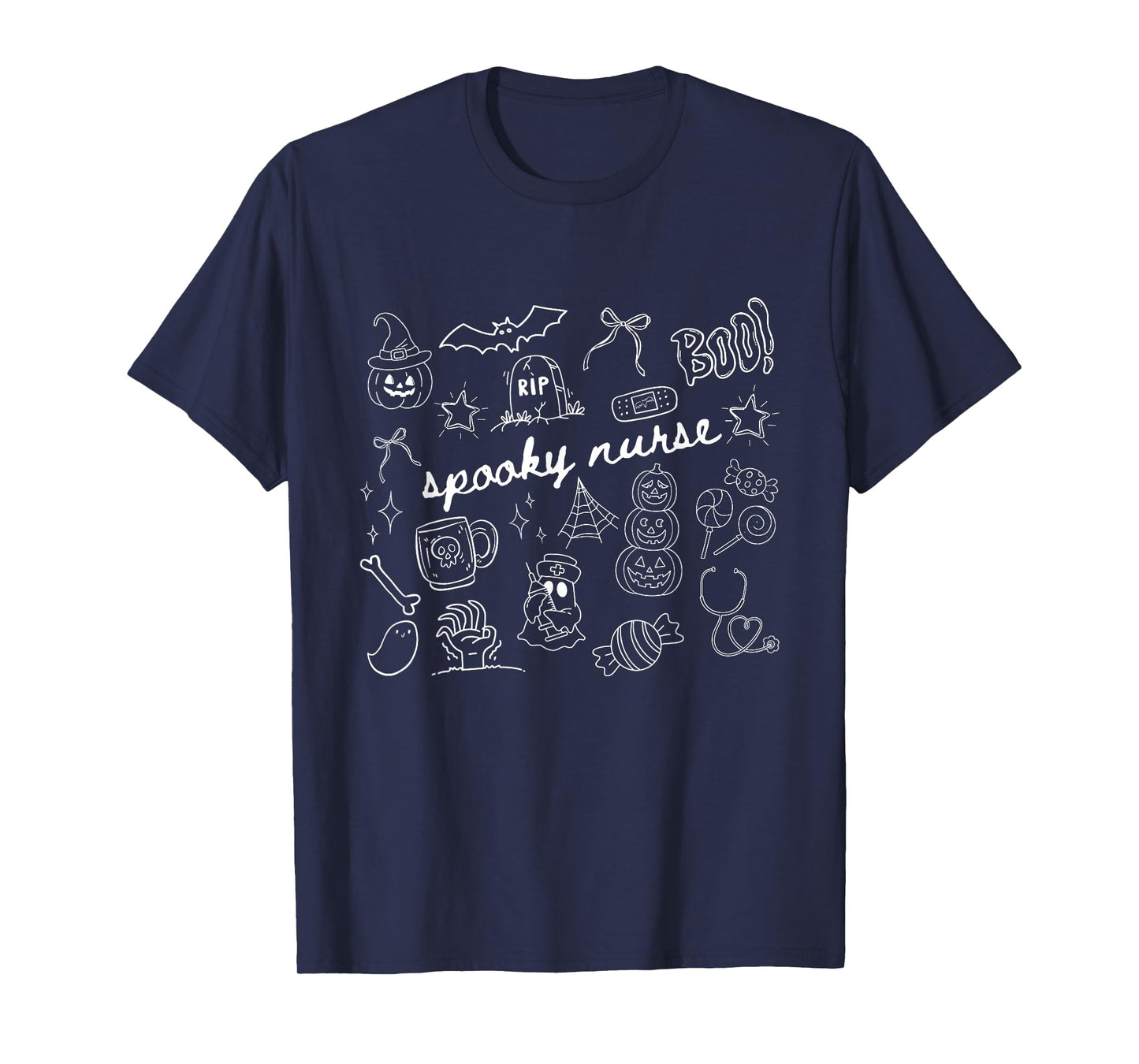 Spooky Nurse Halloween Nurse Pumpkin Spooky Season Nurse T-Shirt