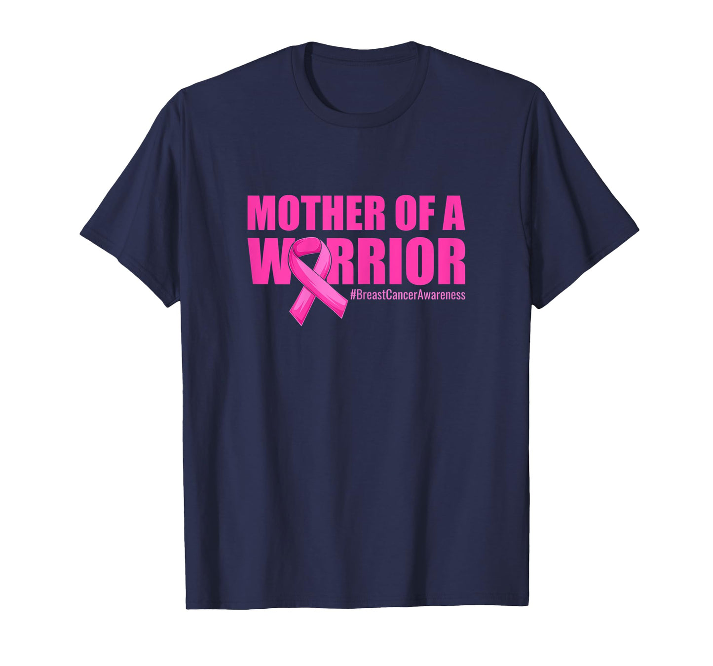 Womens Mother of a Warrior Daughter Breast Cancer Awareness Ribbon T-Shirt