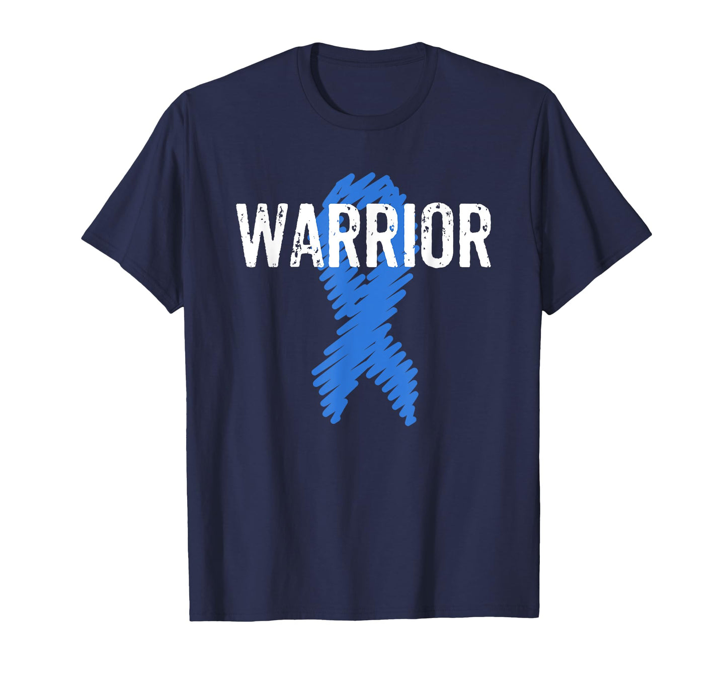 Colon Cancer Warrior Awareness Colonoscopy Blue T-Shirt
