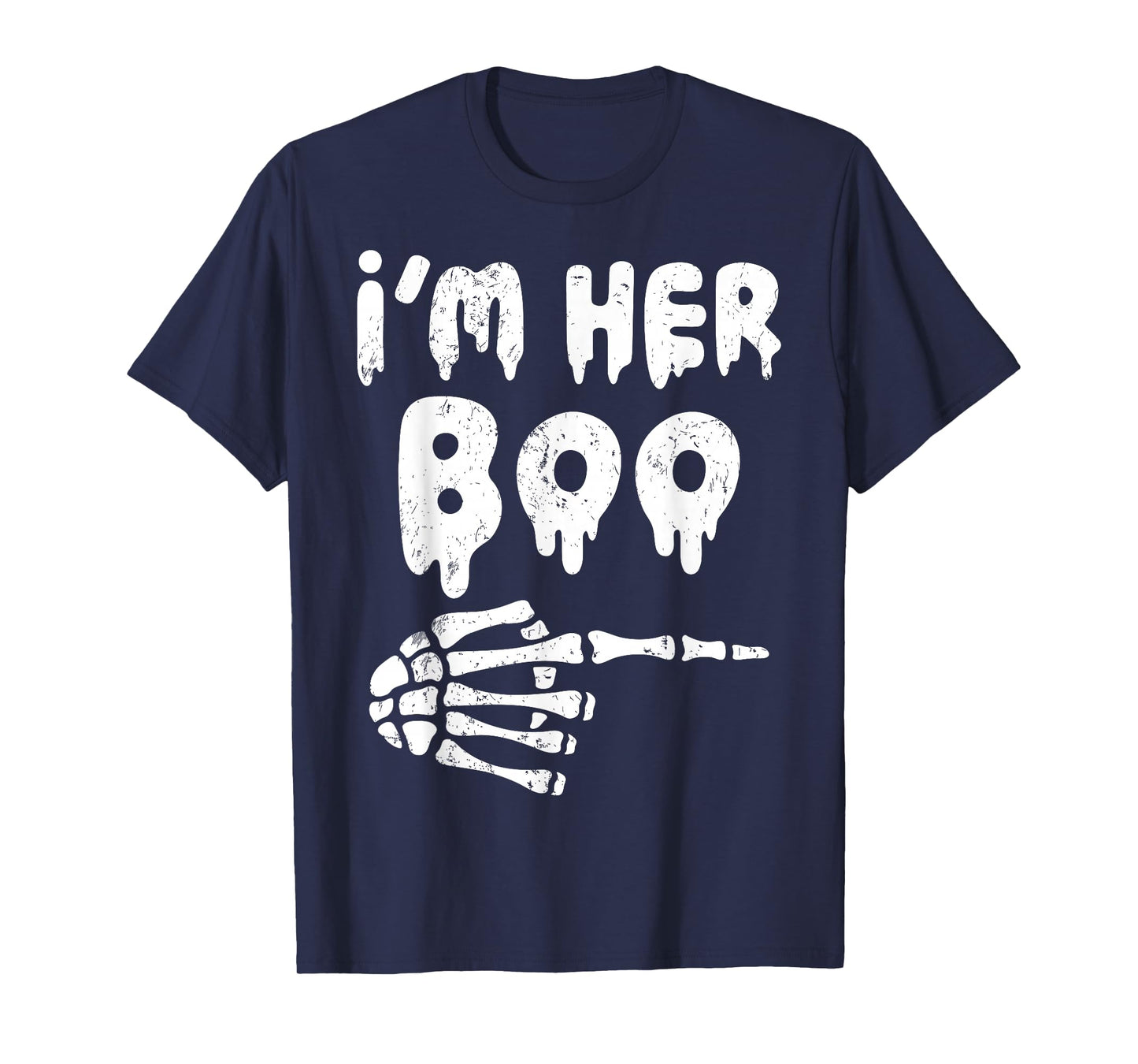 I’m Her Boo I’m His Ghoul Halloween Couple Matching Skeleton T-Shirt
