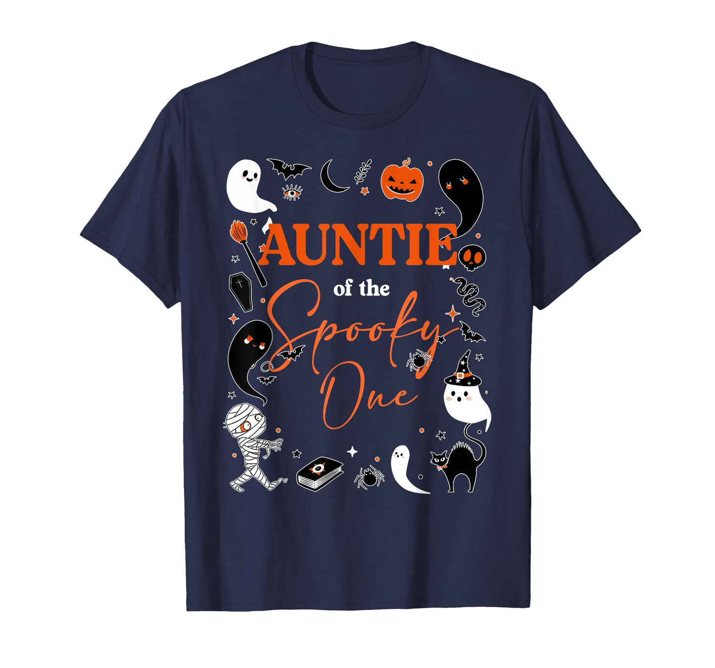 Auntie of The Spooky One Girl First Birthday Pink Halloween T-Shirt