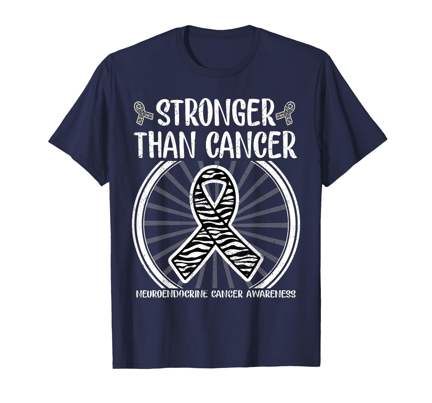 Stronger than cancer neuroendocrine Awareness Zebra ribbon T-Shirt