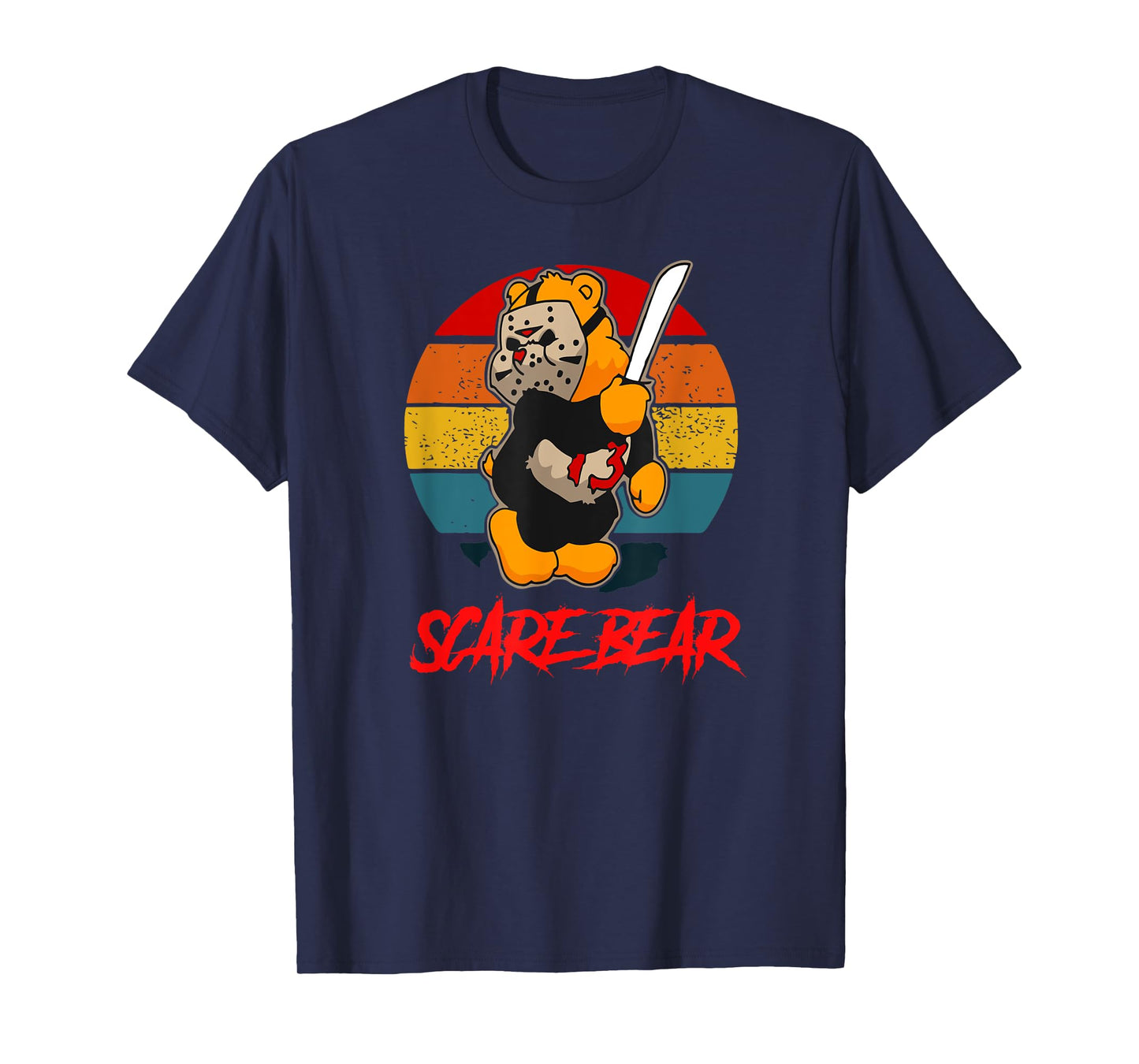 Scare Bear Horror Bear With Knife Spooky Halloween T-Shirt