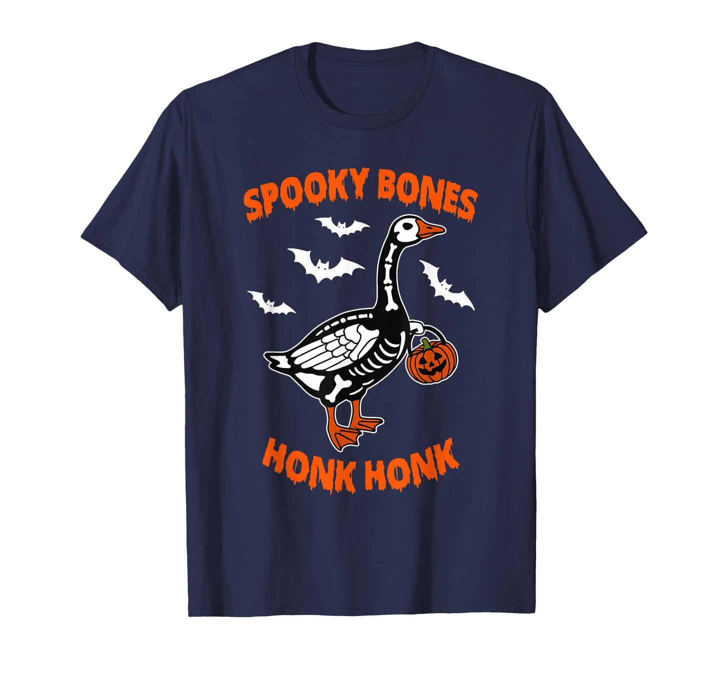 Spooky Bones Honk Honk Funny Goose Skeleton T-Shirt