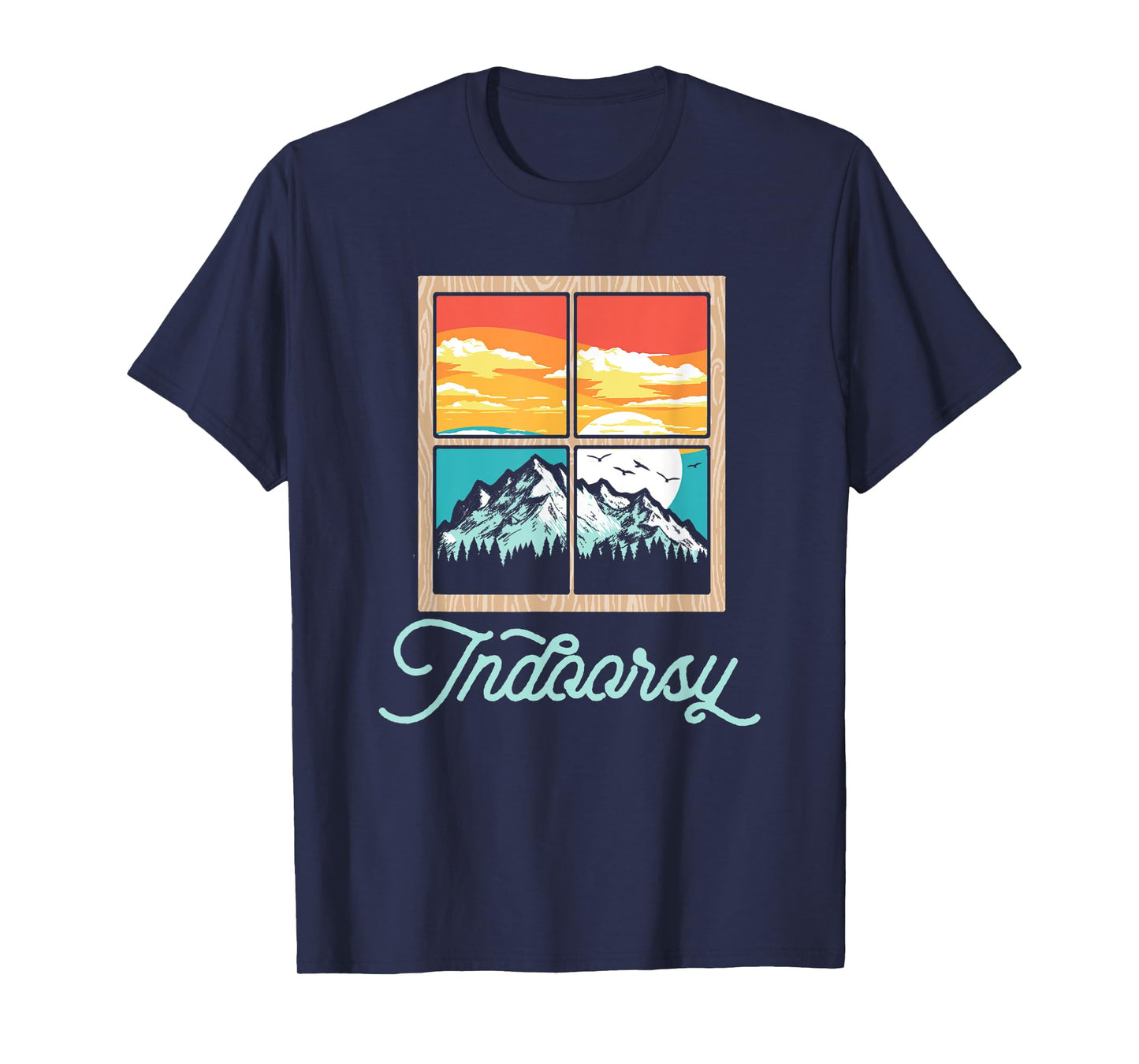 Indoorsy View from the Inside Funny Nature Window Graphic T-Shirt