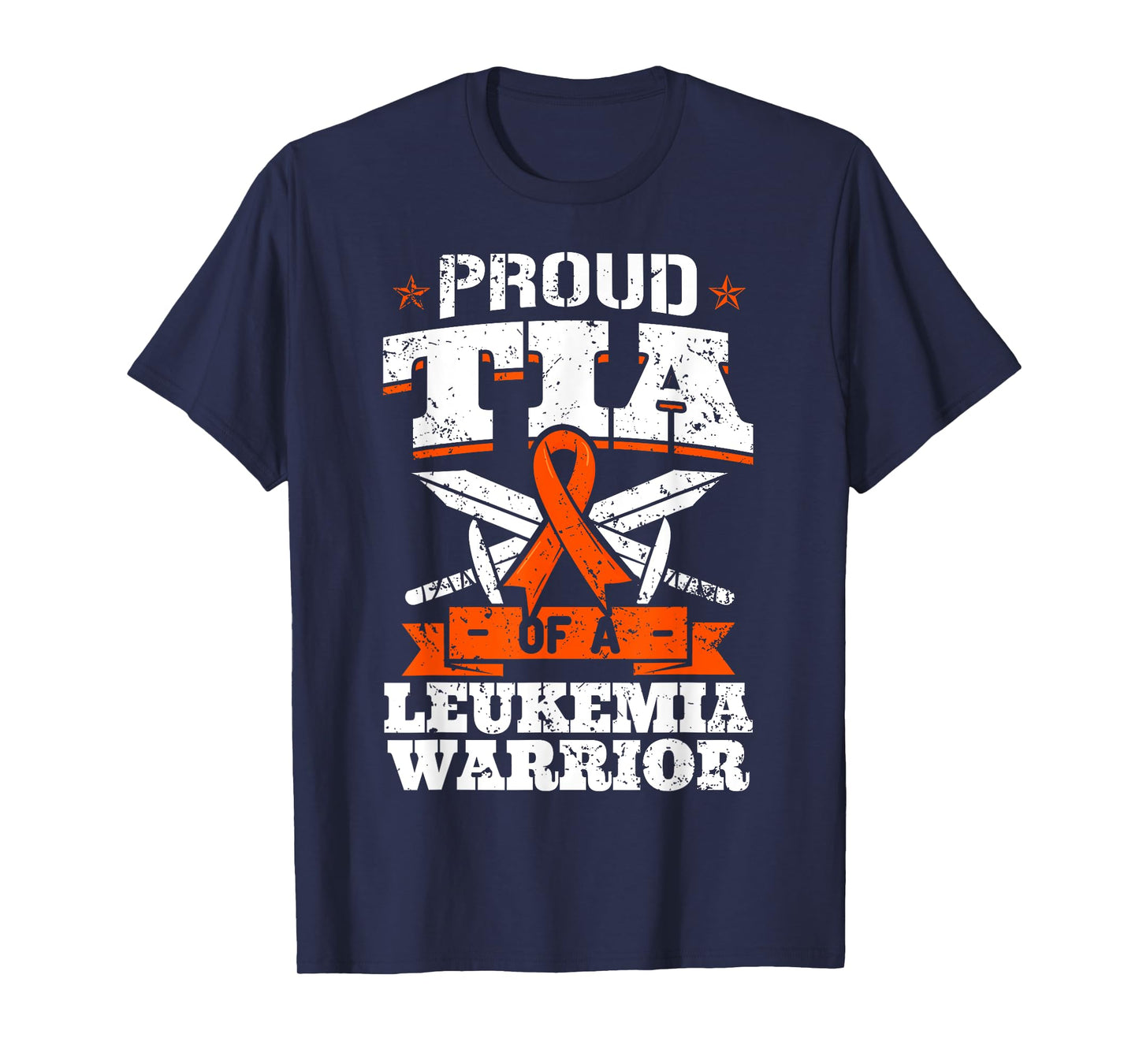 Proud Tia Of A Leukemia Warrior Aunt Awareness Blood Cancer T-Shirt