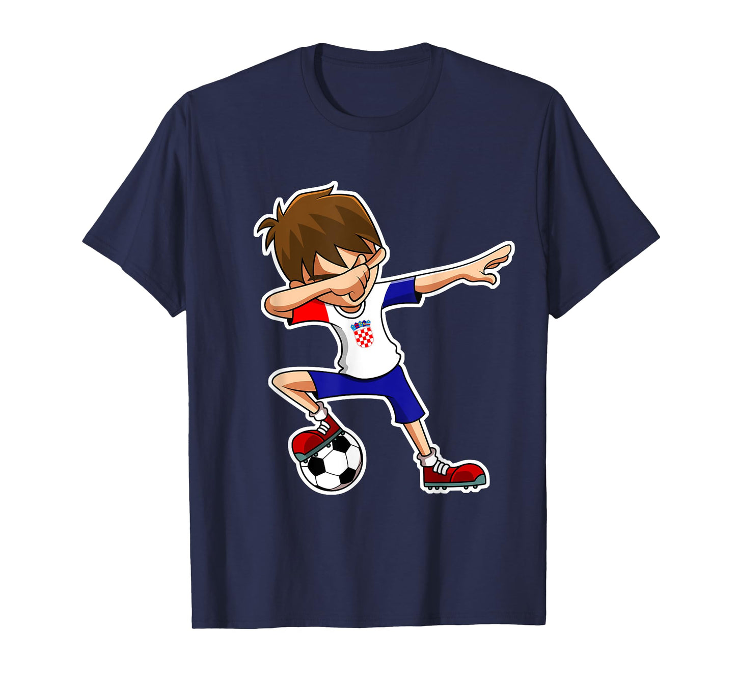 Dabbing Soccer Boy Croatia Jersey, Croatian Kids Dab Gifts T-Shirt