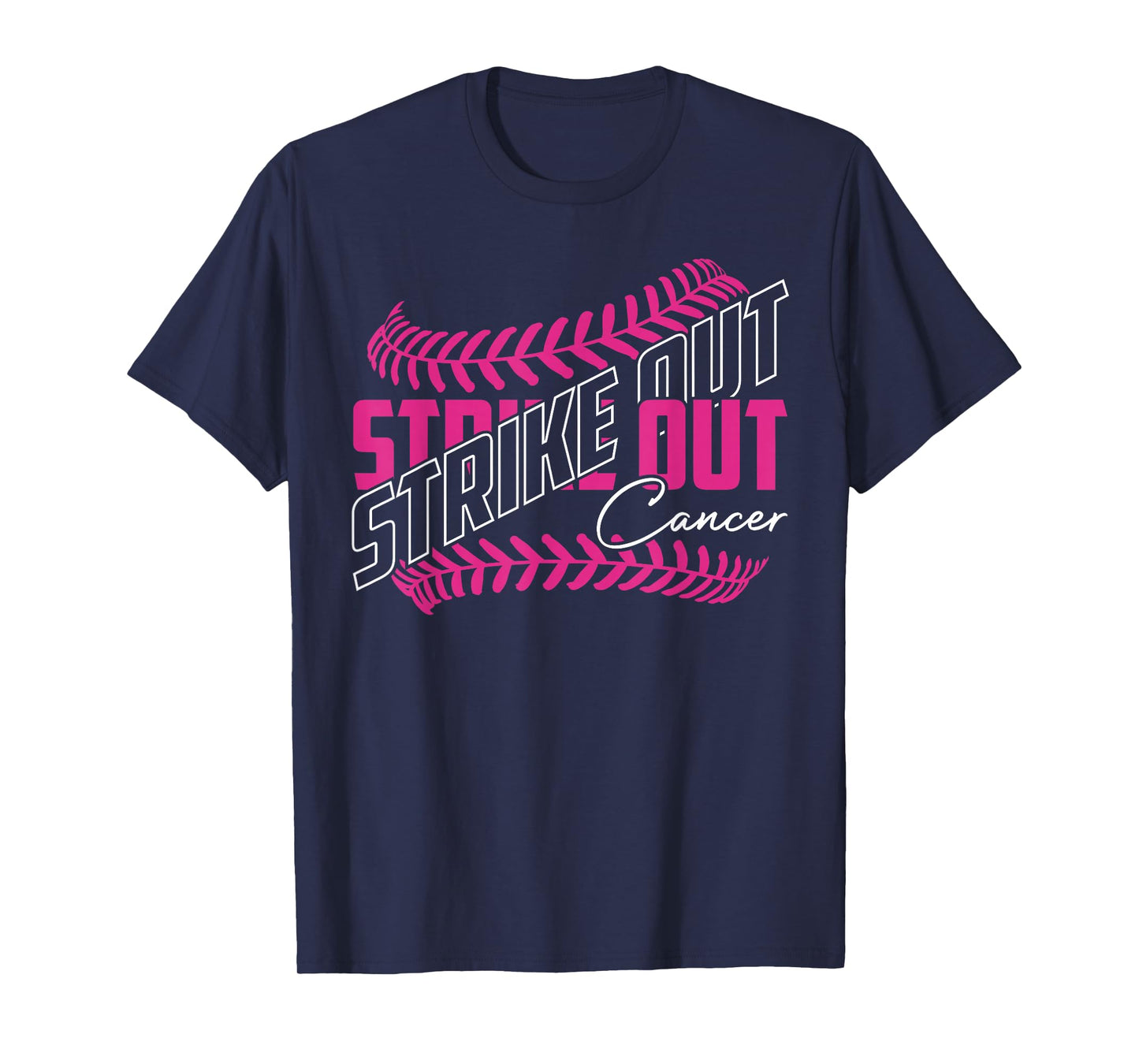 Strike Out Cancer Baseball Softball Breast Cancer Awareness T-Shirt
