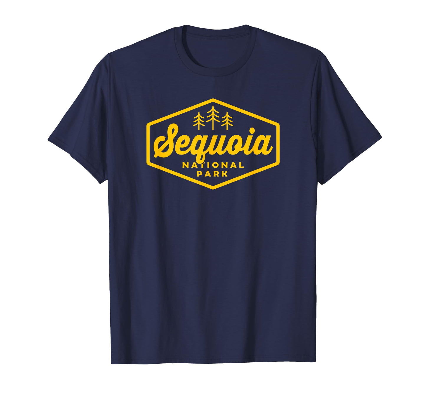 Sequoia National Park Tree Hexagon Badge Camping Hiking T-Shirt