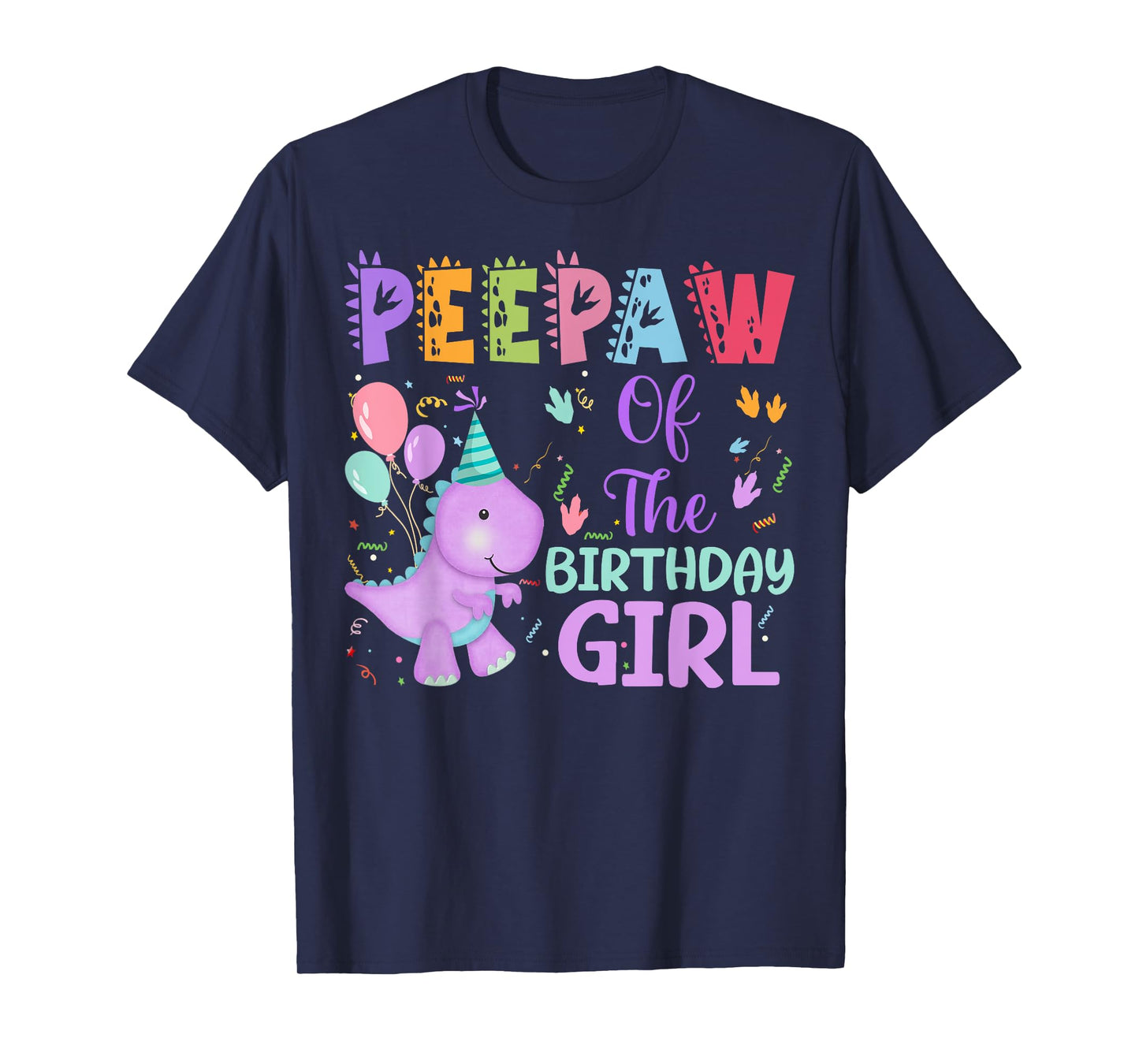 Peepaw Of The Birthday Girl Dinosaur Saurus Rex Party T-Shirt
