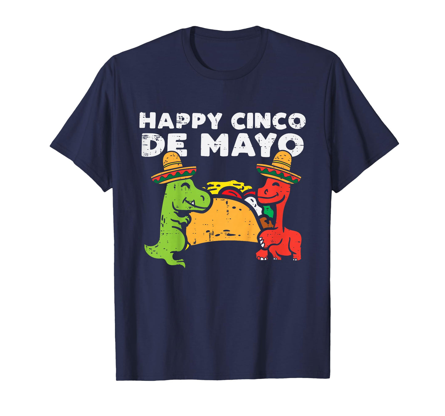 Kids Happy Cinco De Mayo Dinos Taco Mexican Kids Toddler Boys T-Shirt