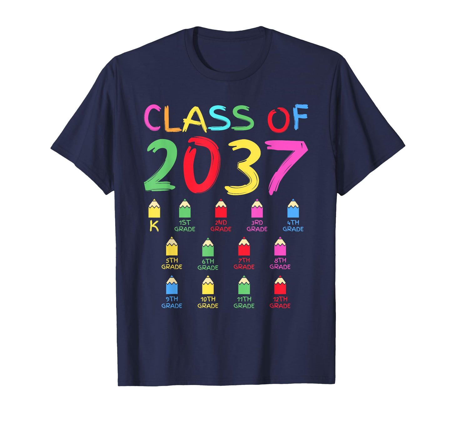 Class Of 2037 Senior Class 2037 Idea Graduation Grow With Me T-Shirt