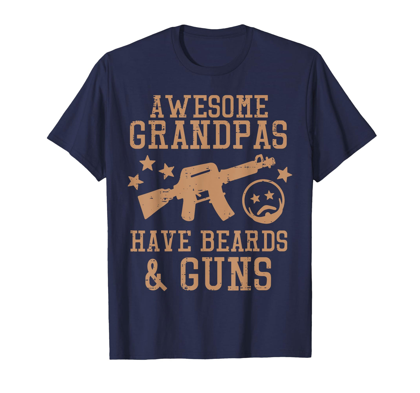 Awesome Grandpas Have Beards Guns Funny Fathers Day Pawpaw T-Shirt