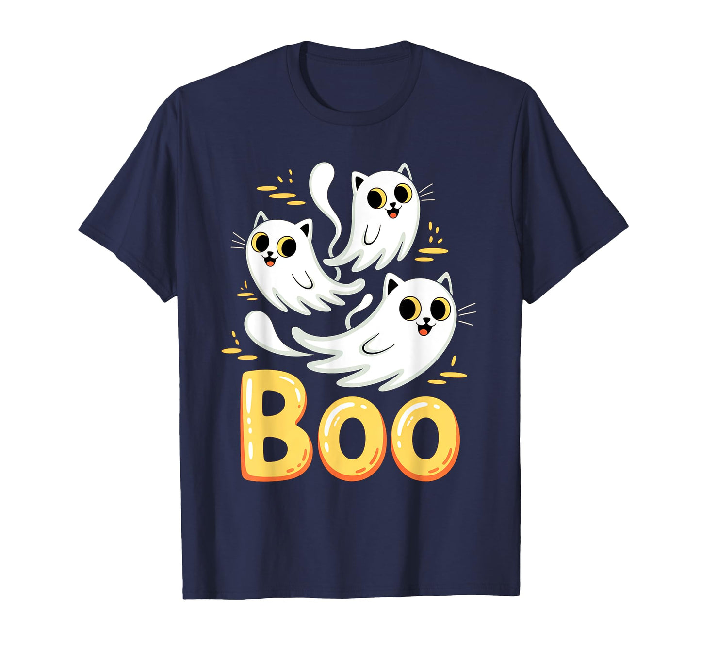 CAT Ghost Boo Cute Kitty Cats Lover Halloween Women Men T-Shirt