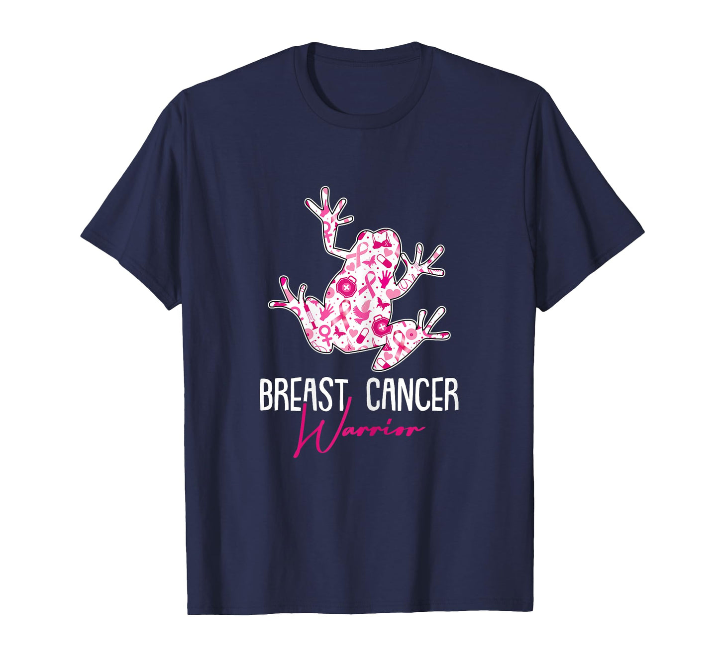 Breast Cancer Warrior Awareness Ribbon Frog Lover Survivor T-Shirt
