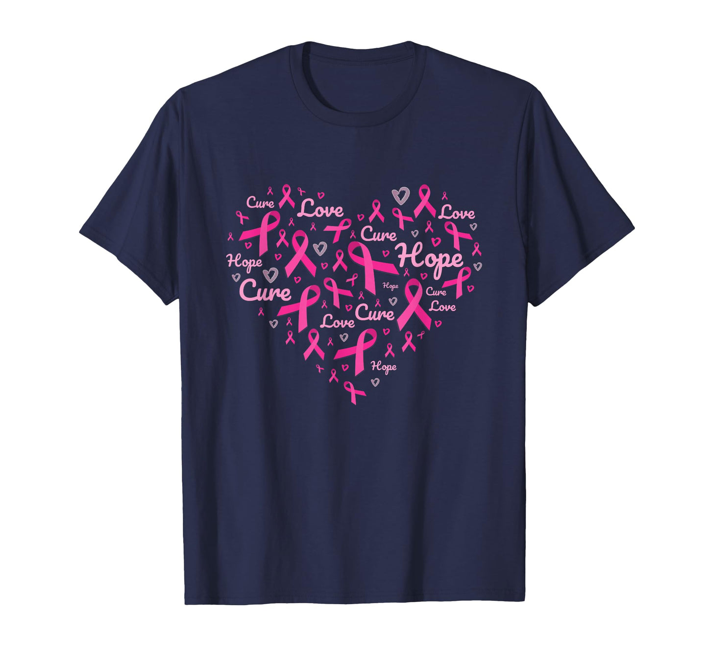 Breast Cancer Awareness Heart Pink Ribbon Support Squad T-Shirt