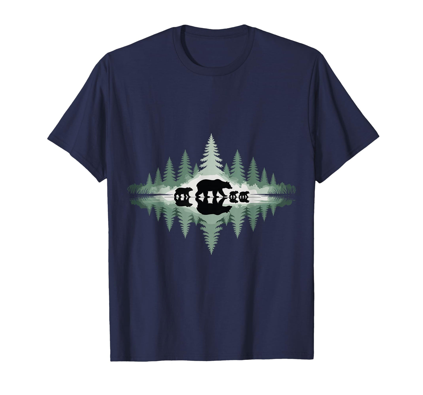 Trees Reflection Wildlife Outdoor Nature Animal Bear Forest T-Shirt
