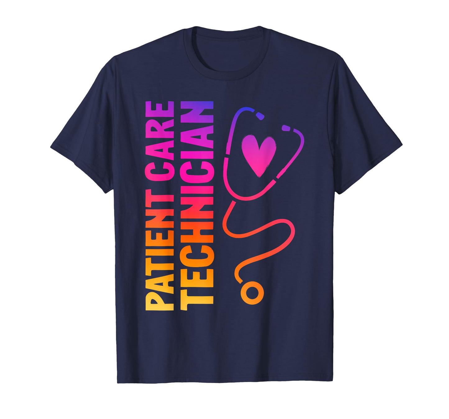 Cute Patient Care Technician Heart Stethoscope T-Shirt