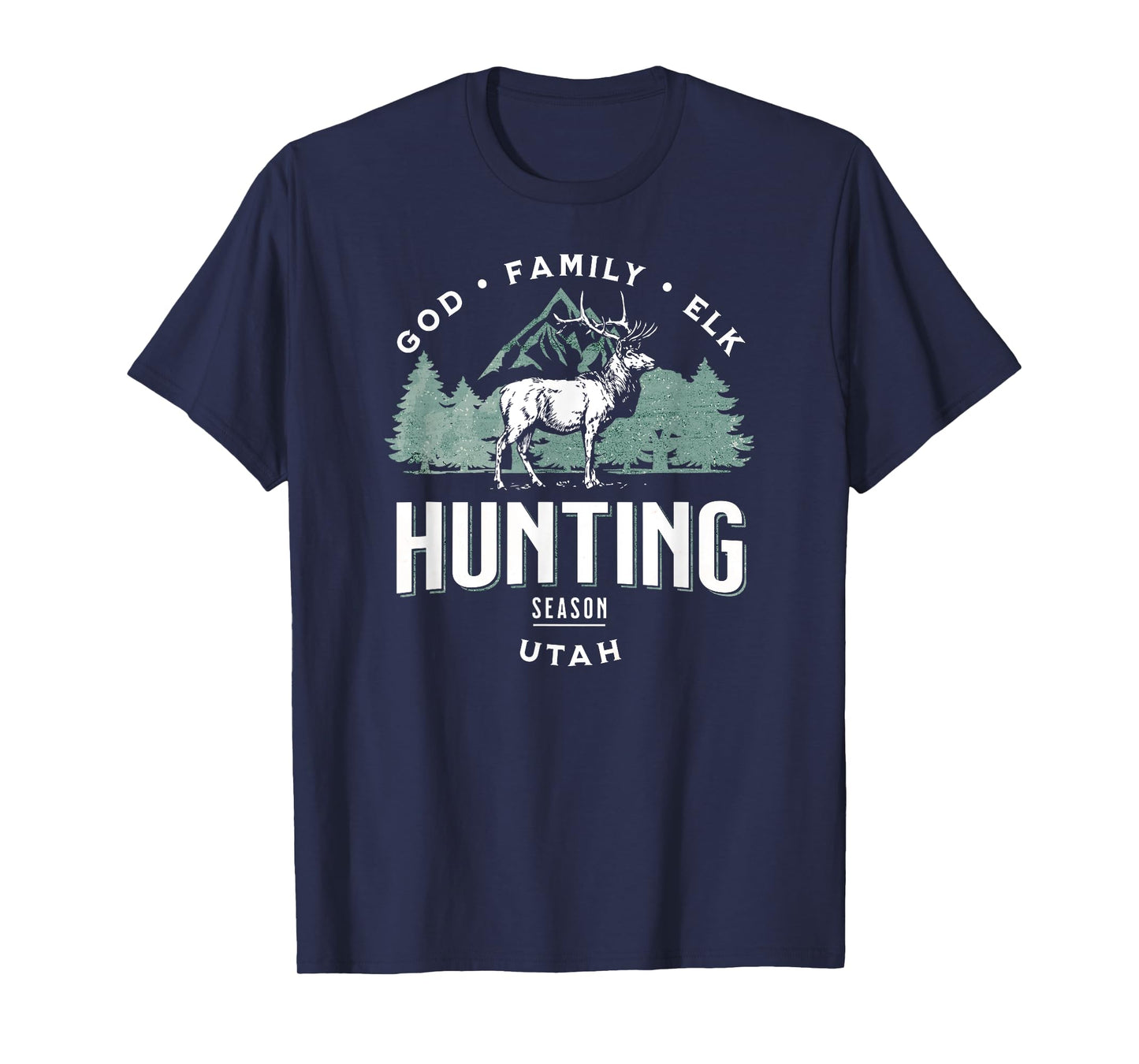 Utah God, Family, Elk Hunting Season Illustration T-Shirt