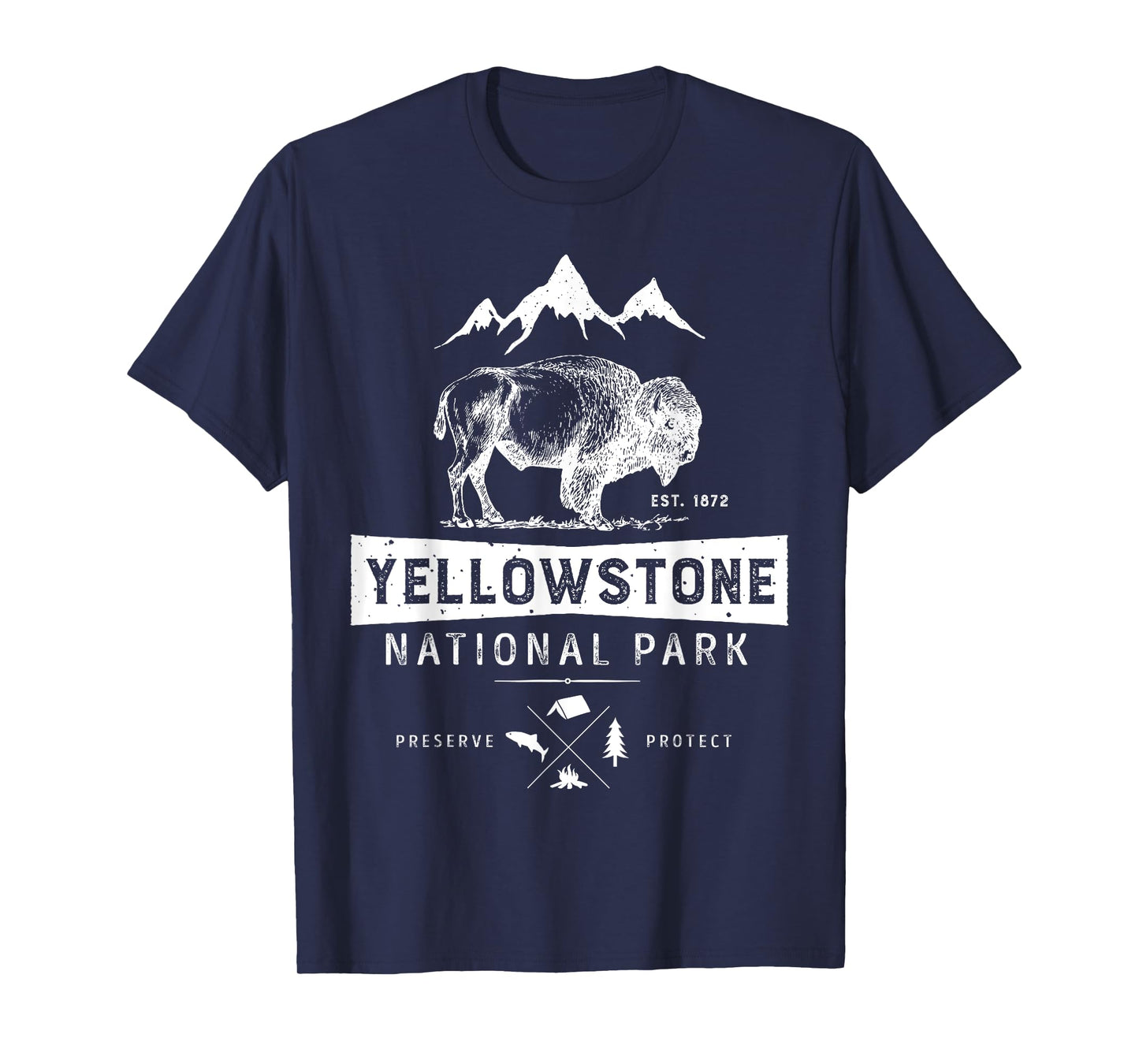 Yellowstone National Park T shirt US Bison Buffalo Vintage T-Shirt
