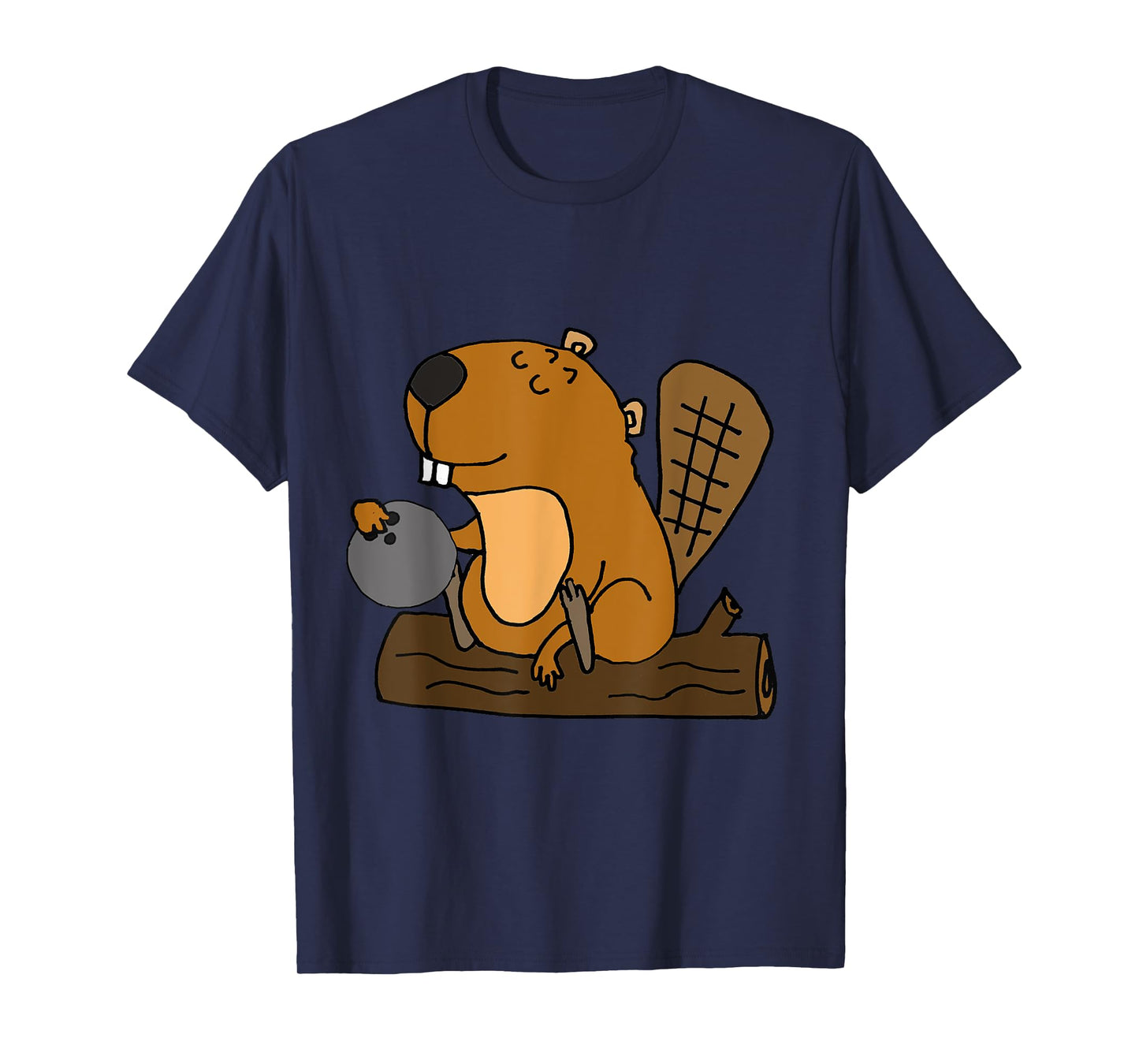 SmileteesAnim Funny Beaver Bowling Cartoon T-shirt T-Shirt