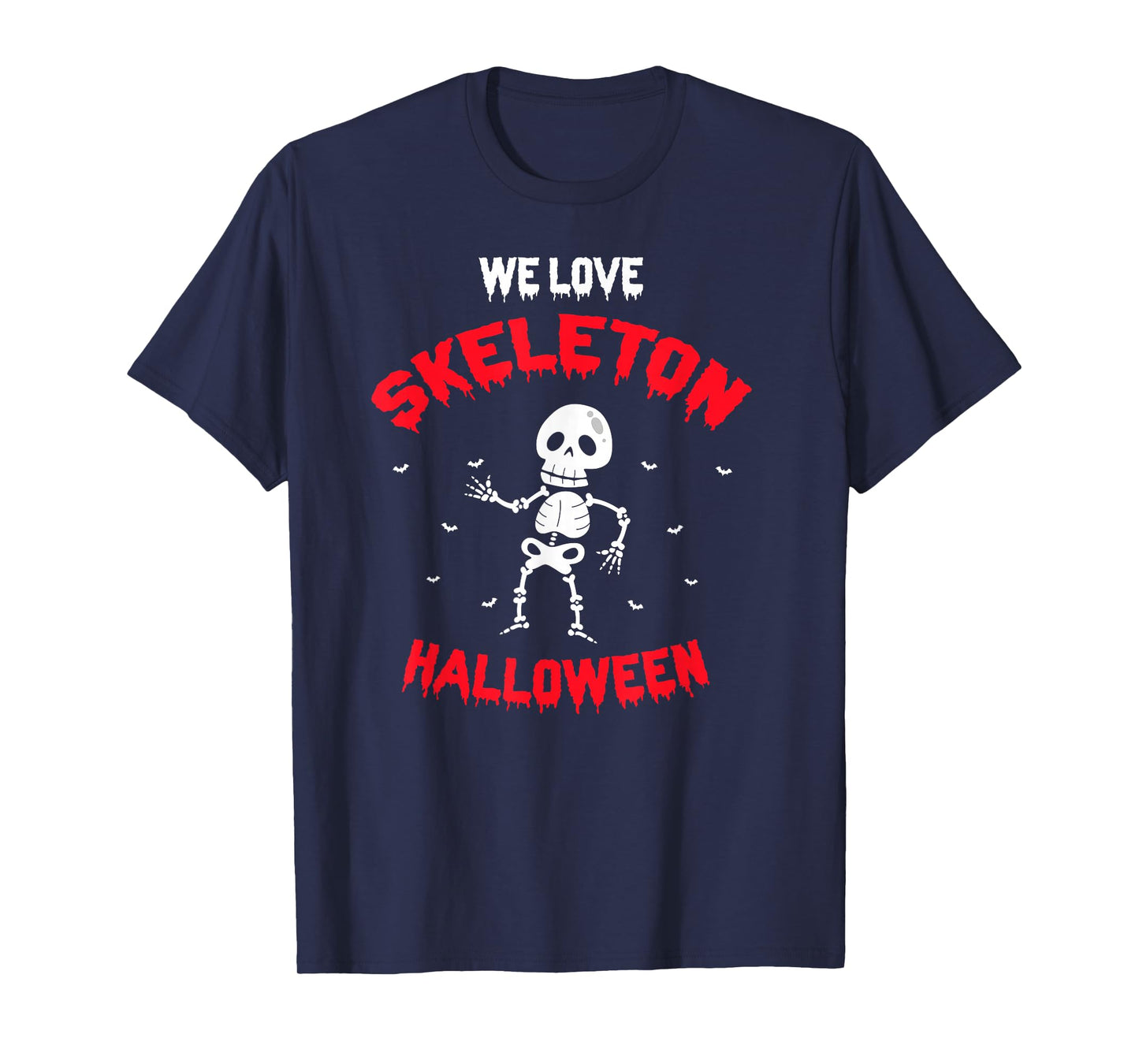 Funny Spooky Skeleton Halloween Humor with Flying Bats T-Shirt
