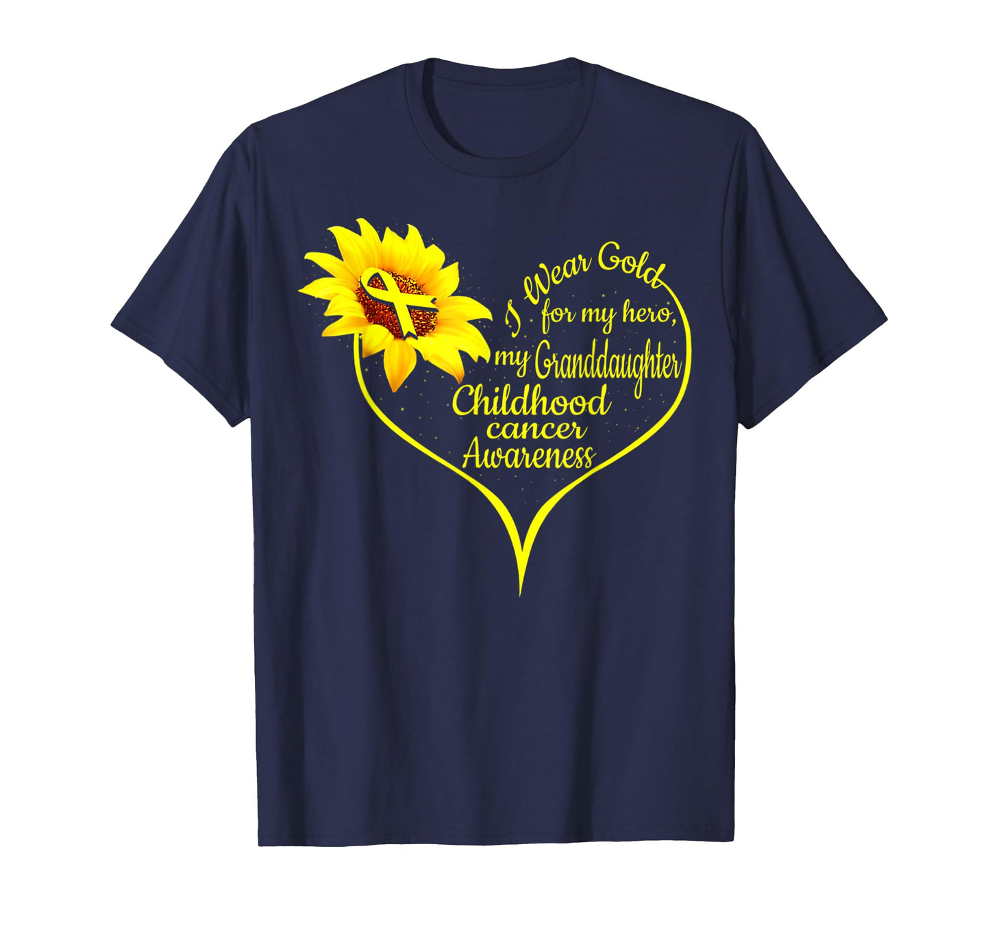 I Wear Gold For My Granddaughter Childhood Cancer Awareness T-Shirt