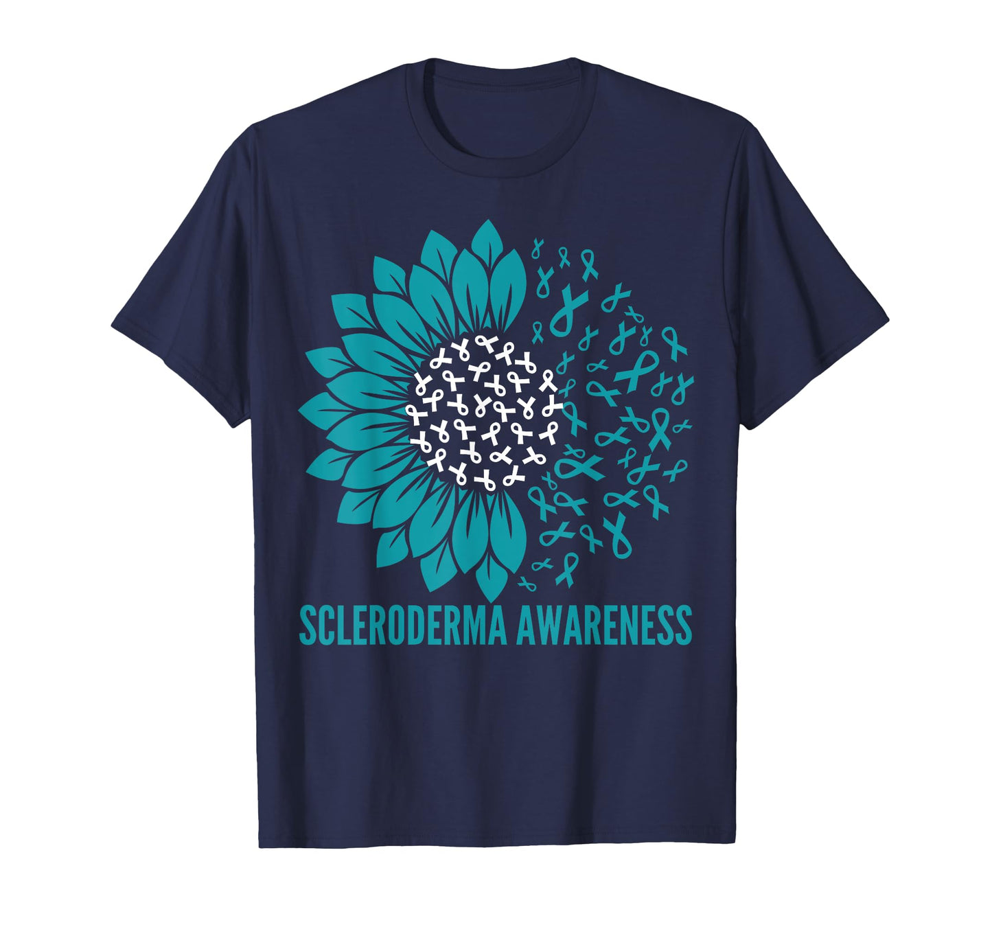 Scleroderma Awareness Sunflower Ribbon Teal T-Shirt