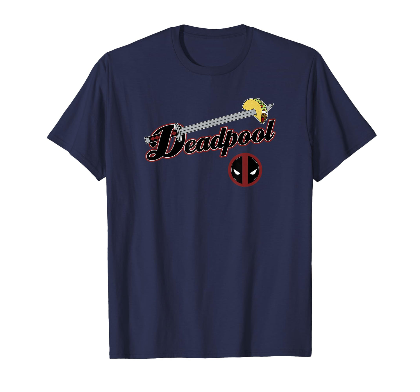 Marvel Comics Retro Classic Deadpool Sword & Taco Logo T-Shirt