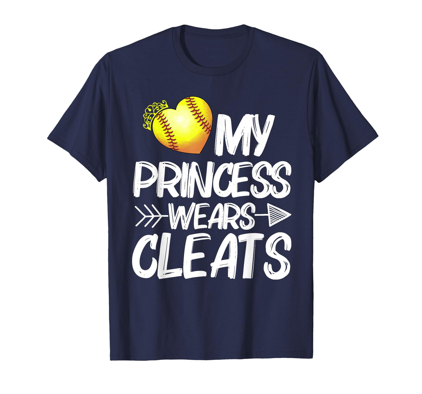 Funny My Princess Wears Cleats Gift For Softball Moms Dads T-Shirt
