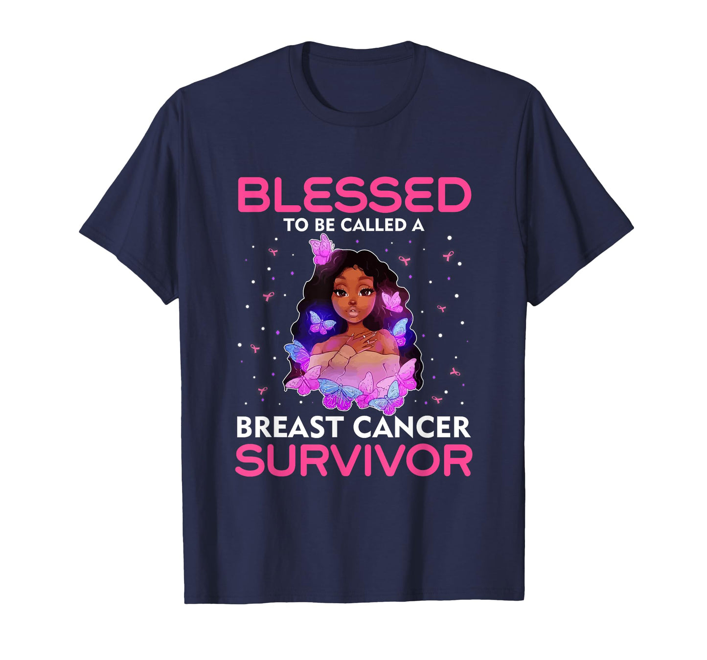 African American Breast Cancer Women Blessed Survivor T-Shirt