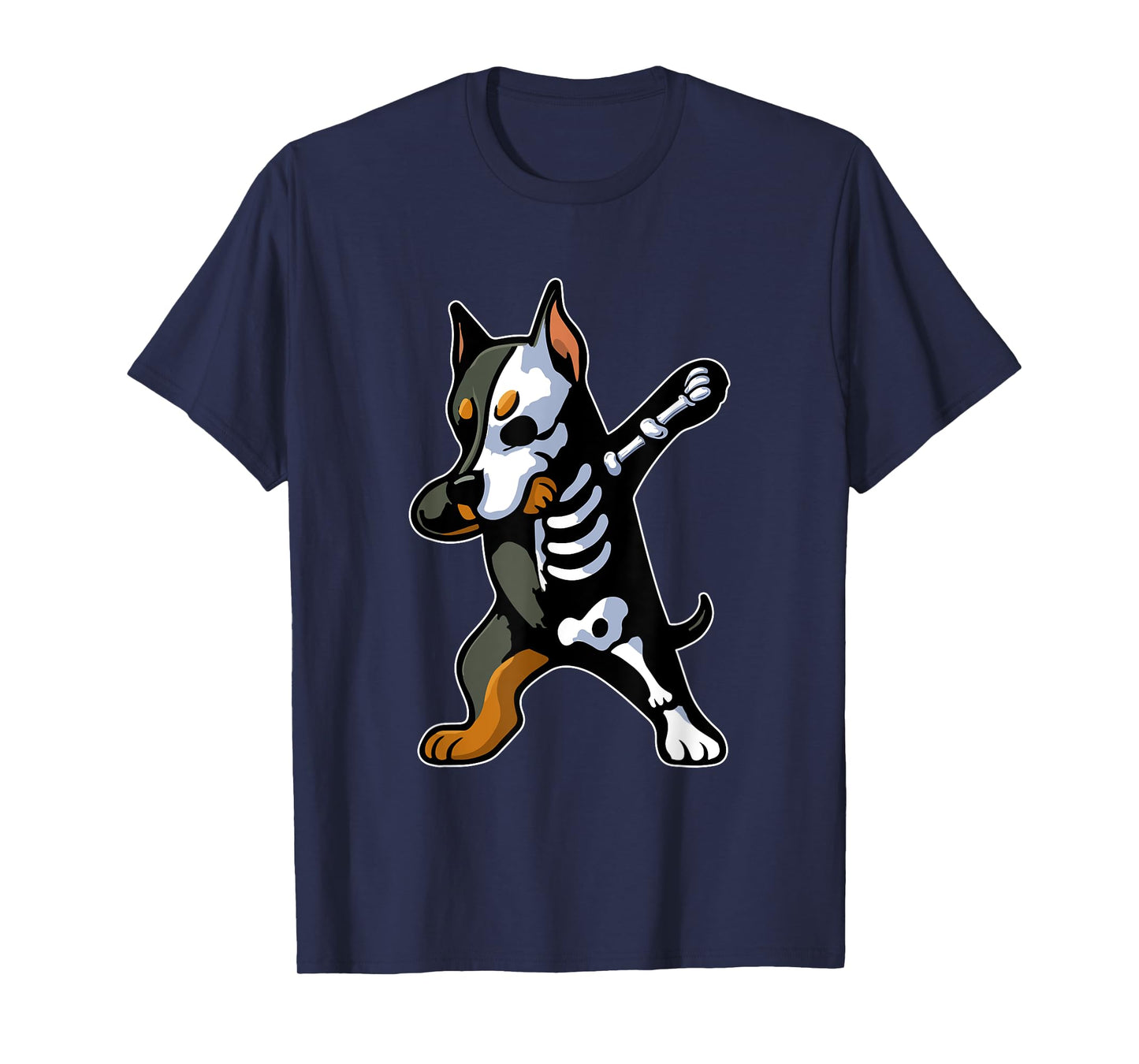 Dabbing Doberman Half Skeleton Halloween Costume Owner T-Shirt