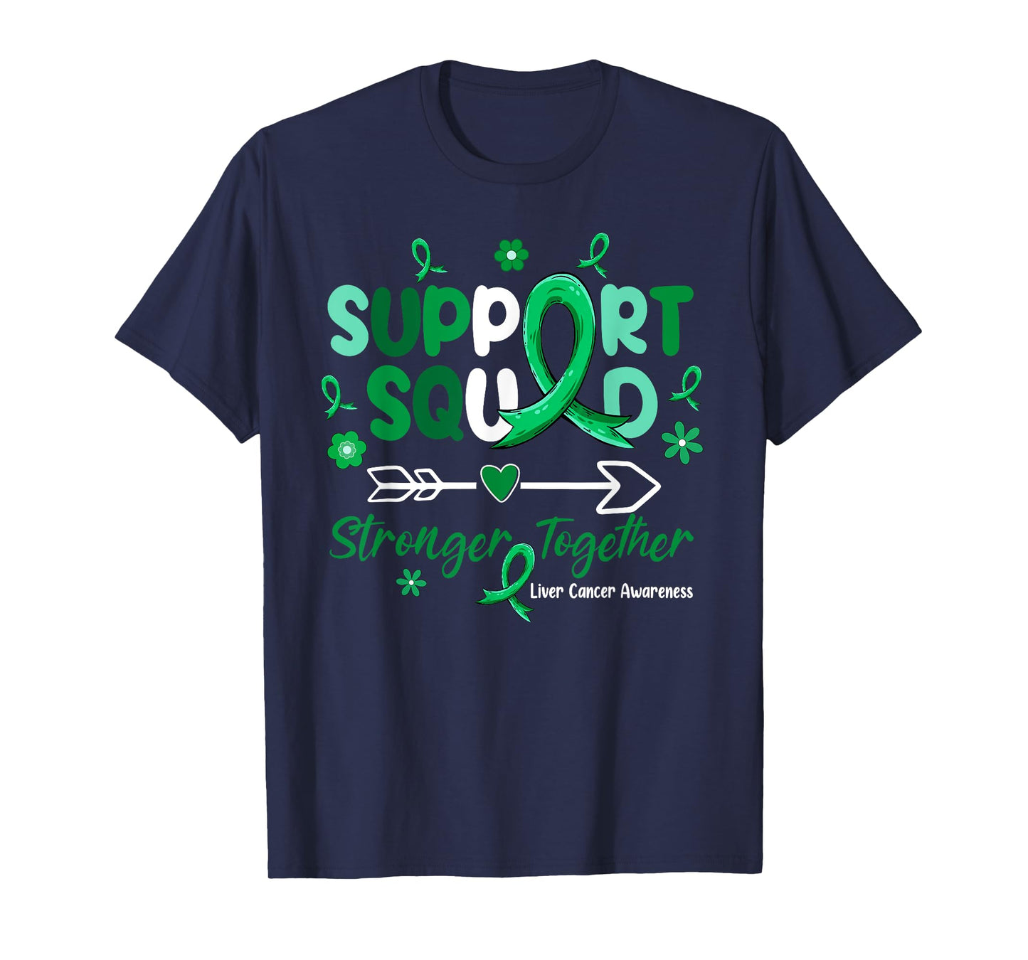 Groovy Support Squad Green Ribbon Liver Cancer Awareness T-Shirt