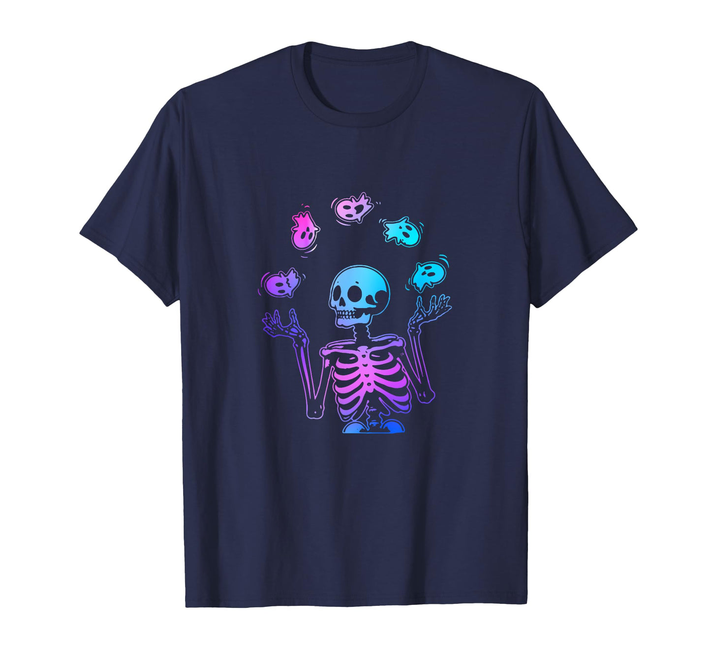Skeleton Juggling Ghosts Halloween T-Shirt