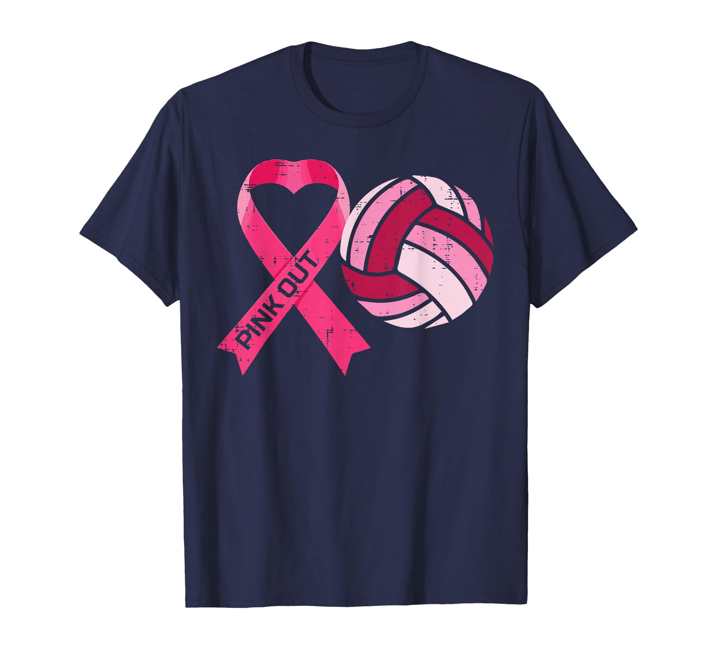 Breast Cancer Ribbon Volleyball Awareness Women Men Kids T-Shirt