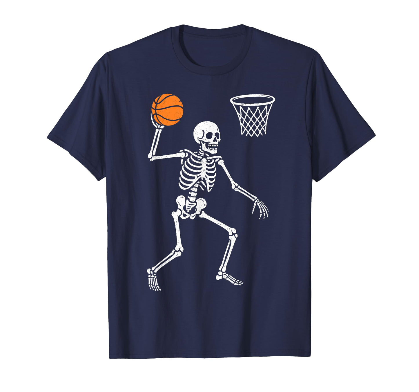 Basketball Skeleton Playing Basketball Halloween Skull Lover T-Shirt
