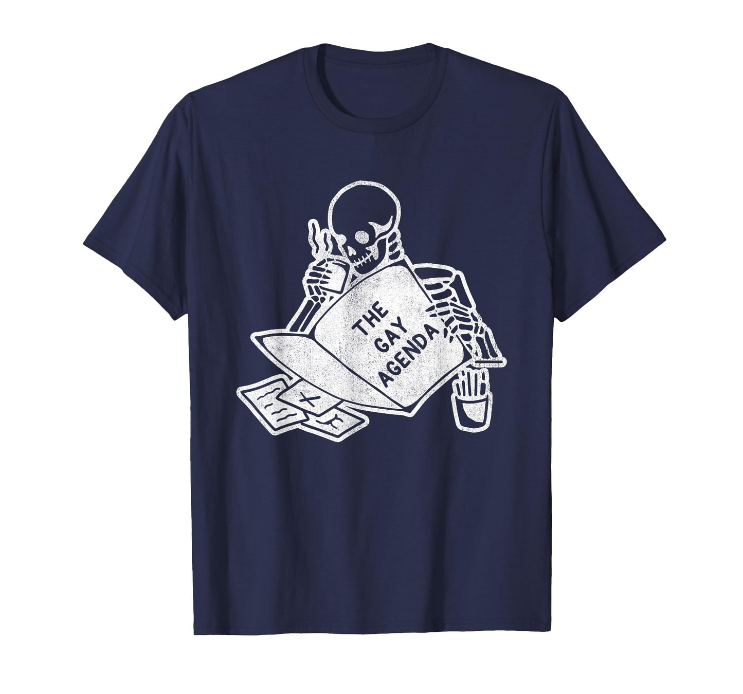 Skeleton Reading The Books Name That The Gay Agenda T-Shirt