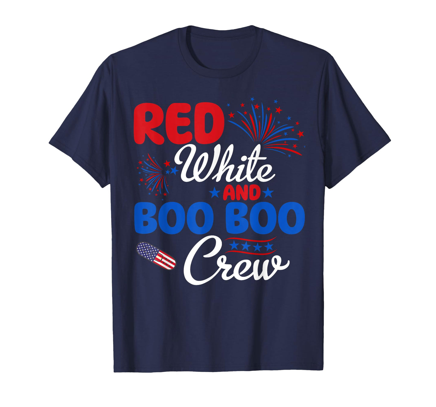 Red White And Boo Boo Crew 4th Of July Nurse Nursing T-Shirt for Women Men