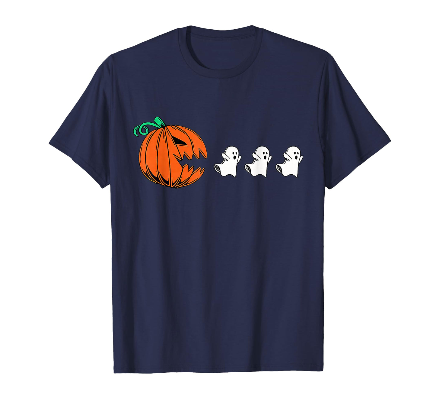 Funny Gamer Gaming Pumpkin Eating Ghost Halloween Costume T-Shirt