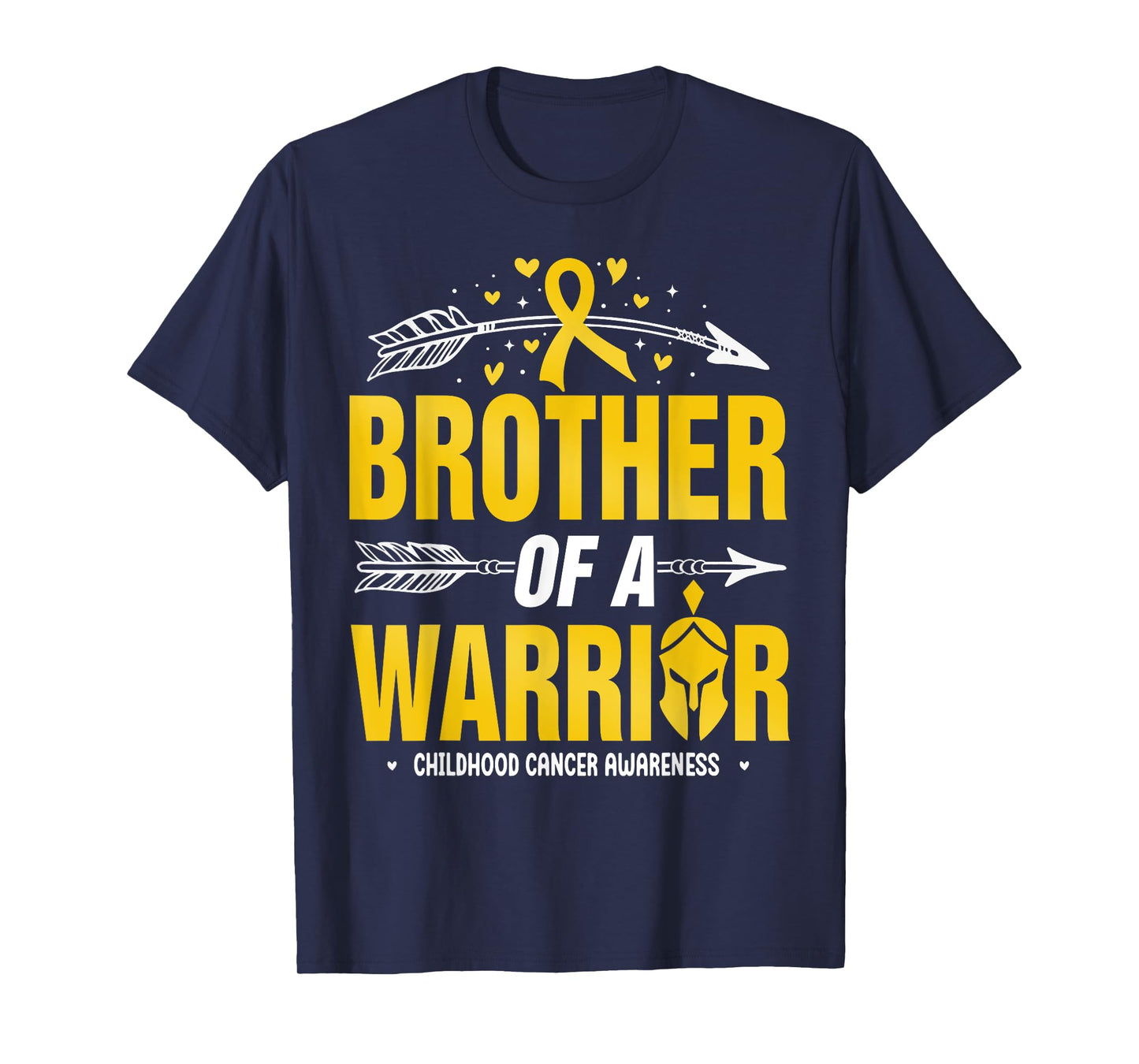 Childhood Cancer Awareness Brother Of A Warrior Gold Ribbon T-Shirt
